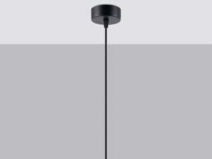 Miniaturka 1 - Nowoczesna lampa wisząca z cylindrycznym kloszem – czarne wykończenie