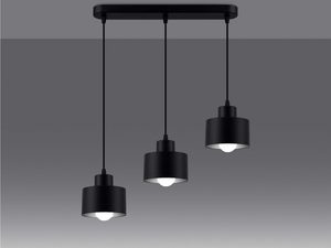 Miniaturka 2 - Lampa wisząca z trzema czarnymi kloszami – nowoczesny design