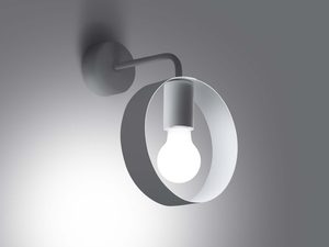 Miniaturka 2 - Industrialny kinkiet z białym kloszem pierścieniowym – oświetlenie punktowe