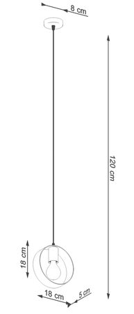 Ilustracja techniczna długości przewodu – 120 cm Ilustracja techniczna długości przewodu – 120 cm