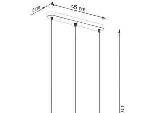Miniaturka 6 - Rysunek techniczny – długość zawieszenia trzech kulistych lamp