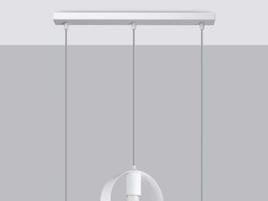 Miniaturka 1 - Lampa wisząca z trzema szklanymi kloszami na różnych wysokościach