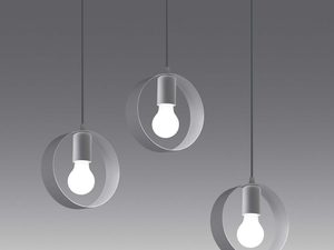 Miniaturka 2 - Trzy nowoczesne lampy wiszące z transparentnymi kloszami