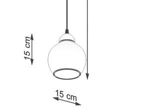 Miniaturka 6 - Minimalistyczna Czarna Lampa Wisząca CALIX 1