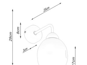 Miniaturka 7 - Rysunek techniczny kinkietu – rozmiary i sposób instalacji