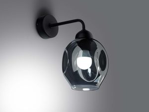 Miniaturka 2 - Kinkiet ścienny z kulistym, przydymionym kloszem