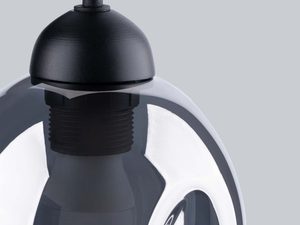 Miniaturka 3 - Zbliżenie na oprawę kinkietu ze szklanym kloszem