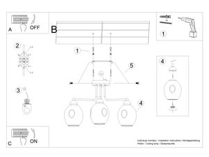Miniaturka 8 - Rysunek techniczny eleganckiego żyrandola