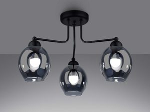 Miniaturka 2 - Czarna lampa wisząca z kulistymi kloszami – styl modern classic