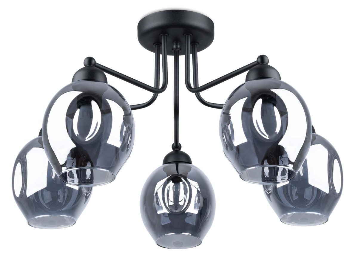 Nowoczesny i Stylowy Żyrandol Metalowo-Szklany YUMA 5 czarny