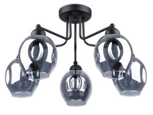 Miniaturka 9 - Nowoczesna lampa z trzema przydymionymi kloszami – widok z dołu
