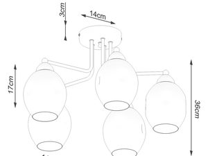 Miniaturka 7 - Nowoczesny żyrandol z wymiarami