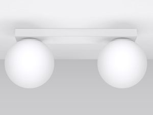 Miniaturka 2 - Dwie mleczne kule na białej listwie – detal montażu