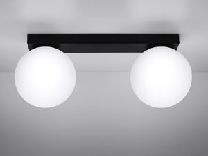 Miniaturka 6 - Widok z dołu na czarną listwę z dwiema mlecznymi kulami