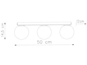 Miniaturka 7 - Techniczny rysunek LED z 3 punktami świetlnymi – długość 50 cm