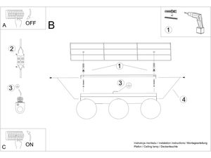 Miniaturka 8 - Schemat montażowy czarnej listwy z kulami – rzut z góry