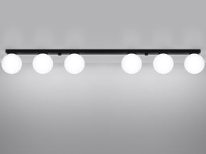 Miniaturka 6 - Lampa sufitowa z pięcioma kulami LED na czarnej listwie
