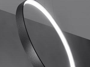 Miniaturka 13 - Nowoczesna lampa LED z czarnym pierścieniem do salonu