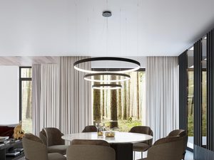 Miniaturka 27 - Nowoczesna jadalnia z designerską lampą sufitową LED