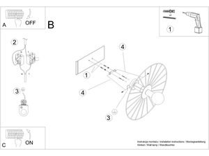 Miniaturka 10 - Rysunek techniczny z instrukcją montażu metalowych dekoracji ściennych