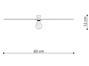 Miniaturka 4 - Profil boczny lampy sufitowej z pojedynczą żarówką i ramieniem