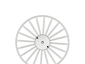 Miniaturka 5 - Techniczny rysunek promieniowego układu lampy z napisem 30 cm