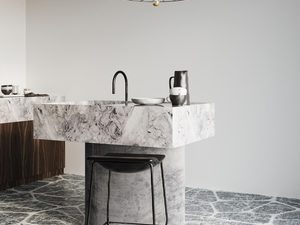 Miniaturka 2 - Designerska lampa sufitowa nad betonową wyspą kuchenną