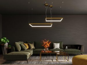 Miniaturka 21 - Nowoczesna jadalnia z trzema lampami LED w odcieniu złota