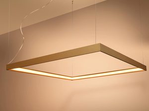 Miniaturka 19 - Złota oprawa LED z ciepłym światłem nad stołem