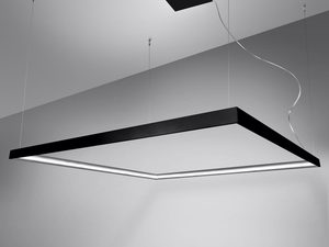 Miniaturka 11 - Nowoczesna czarna lampa LED z cienką formą świetlną