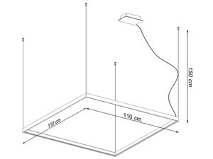 Miniaturka 21 - Rysunek z wymiarami do lampy LED zawieszonej na przewodzie