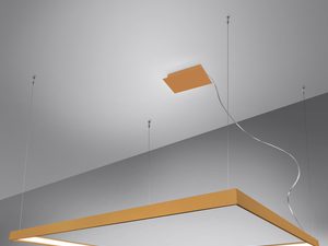 Miniaturka 16 - Złota lampa LED o nieregularnym kształcie zawieszona przy suficie