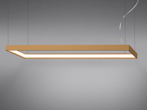 Miniaturka 12 - Złota lampa LED zawieszona na białym tle montażowym