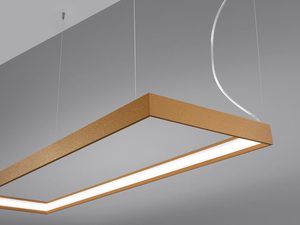 Miniaturka 13 - Róg złotej lampy LED z przewodem w nowoczesnej aranżacji