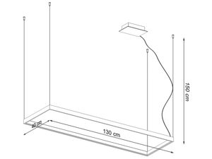 Miniaturka 24 - Techniczny rysunek z wymiarami lampy sufitowej LED