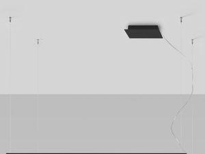 Miniaturka 9 - Smukła czarna lampa LED wisząca w przestronnym wnętrzu