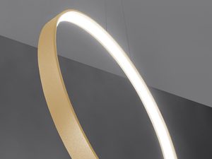 Miniaturka 3 - Nowoczesna lampa LED z okrągłym złotym wykończeniem