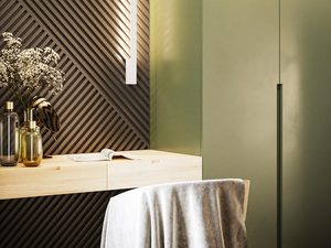 Miniaturka 6 - Biała lampa LED na ścianie z lameli