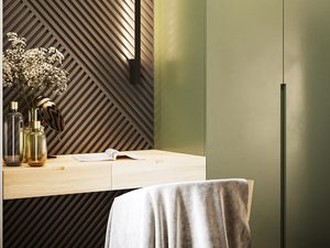 Miniaturka 14 - Lustro i oświetlenie LED pionowe w zielonej łazience