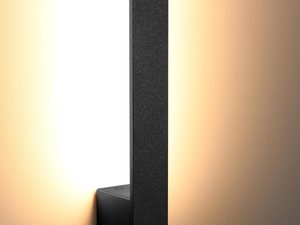 Miniaturka 12 - Czarna lampa LED z ciepłym światłem w minimalistycznej aranżacji