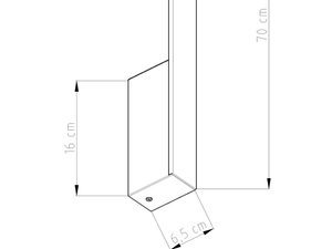 Miniaturka 26 - Rysunek techniczny z wymiarami lampy LED pionowej