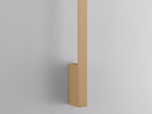 Miniaturka 1 - Lampa LED złota w przestrzeni z dekoracyjną ścianą