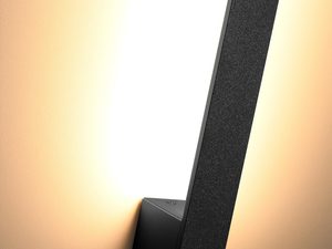 Miniaturka 12 - Czarna lampa LED ścienna z ciepłym światłem w aranżacji