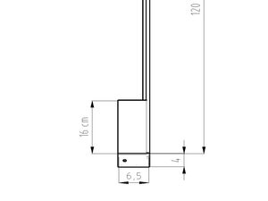 Miniaturka 26 - Rysunek techniczny wysokości lampy ściennej
