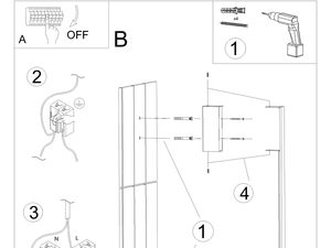Miniaturka 27 - Schemat montażu lampy pionowej na ścianie