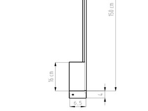 Miniaturka 27 - Rysunek techniczny pionowej lampy z wymiarami