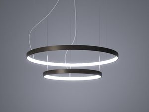 Miniaturka 8 - Nowoczesna lampa wisząca LED z czarnymi pierścieniami