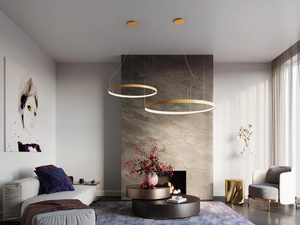 Miniaturka 9 - Designerska lampa LED w złotym kolorze do luksusowych wnętrz