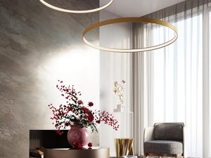 Miniaturka 10 - Nowoczesna lampa LED w złotym kolorze do eleganckiego salonu