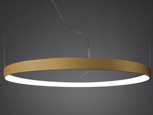 Miniaturka 6 - Lampa LED wisząca w złotym kolorze do nowoczesnego salonu